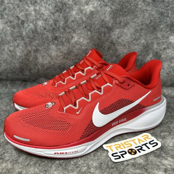 Ohio State Buckeyes Nike Air Zoom Pegasus 41 Running Shoes Mens Sz 9 Red White - Picture 1 of 8